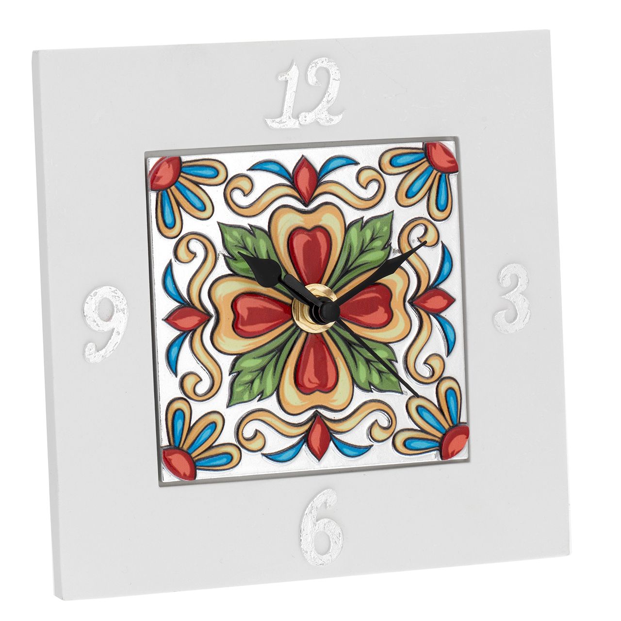 OROLOGIO QUADRATO 15*15 CON DECO MAIOLICA 1
